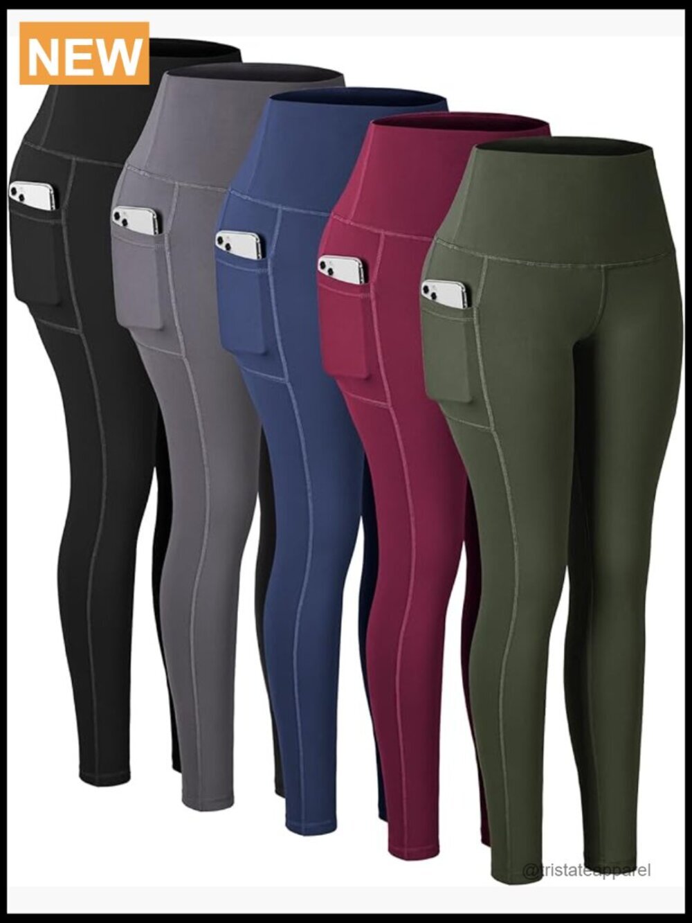 High Waist Tummy Control Leggings with Pockets Yoga Workout Pants